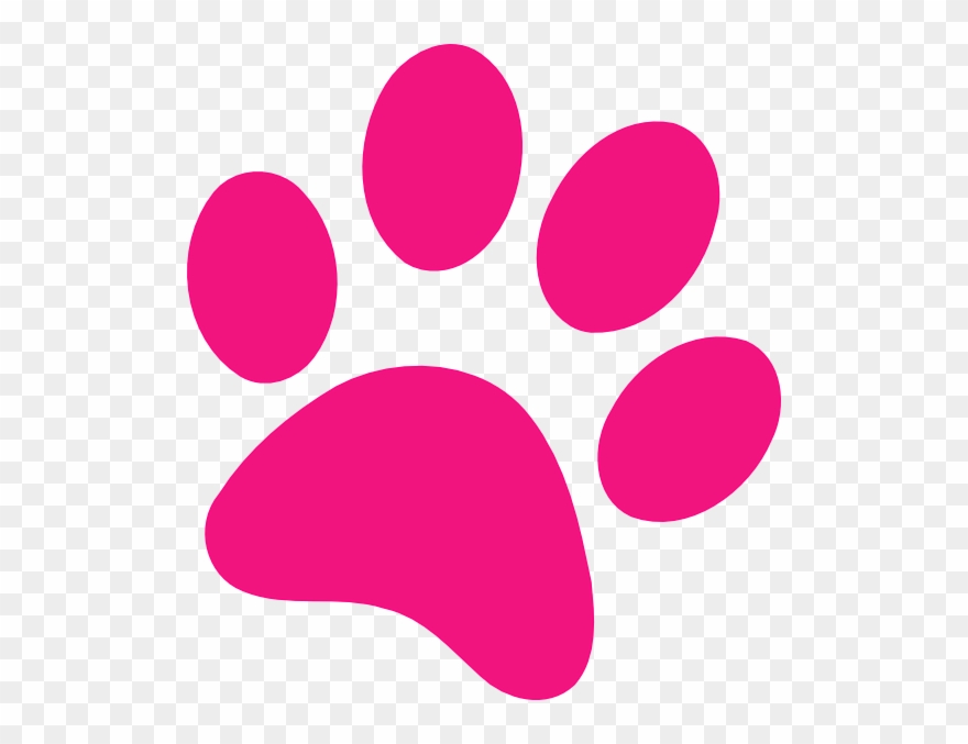 Pink Clipart Paw Print.