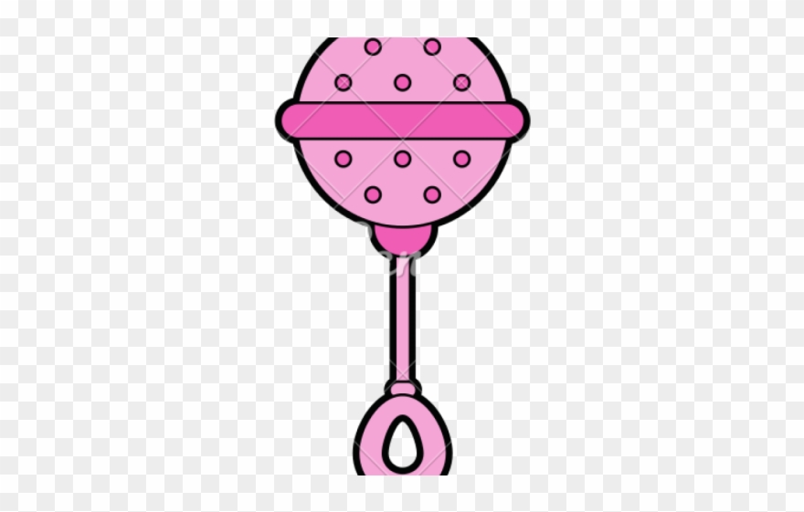Baby Girl Clipart Rattle.