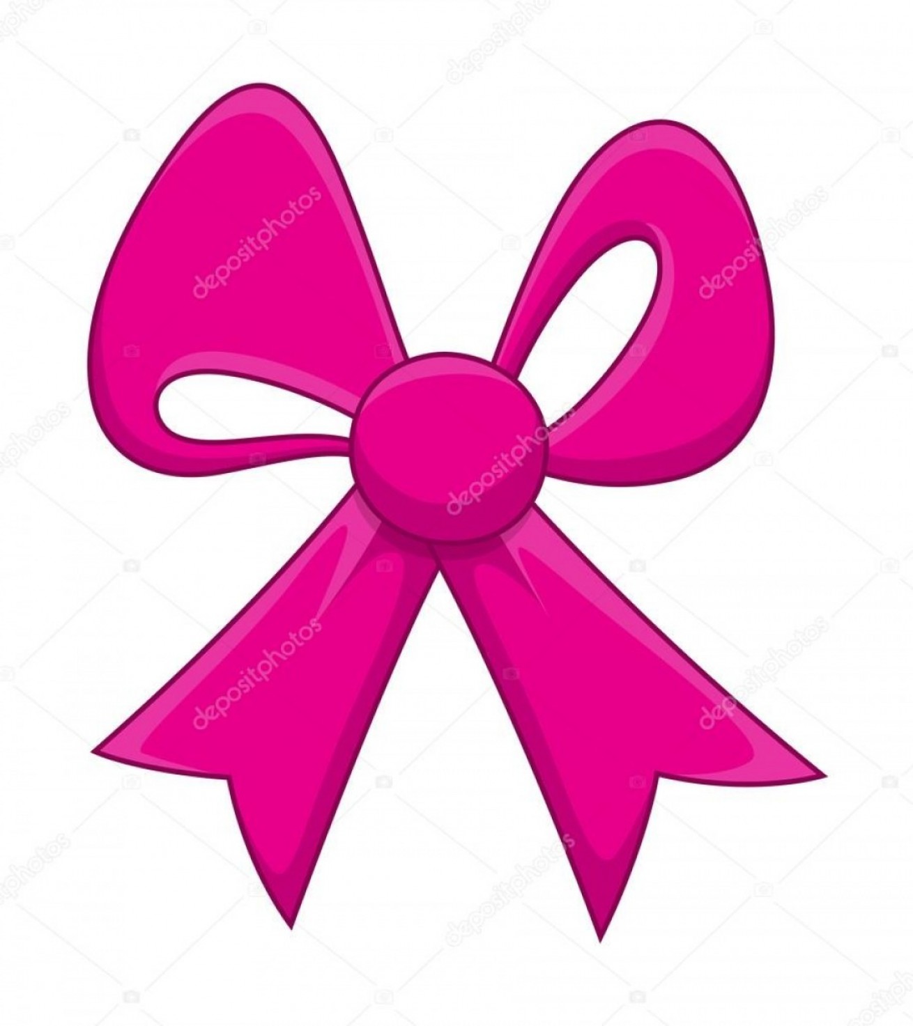 Stock Illustration Pink Ribbon Bow Vector.