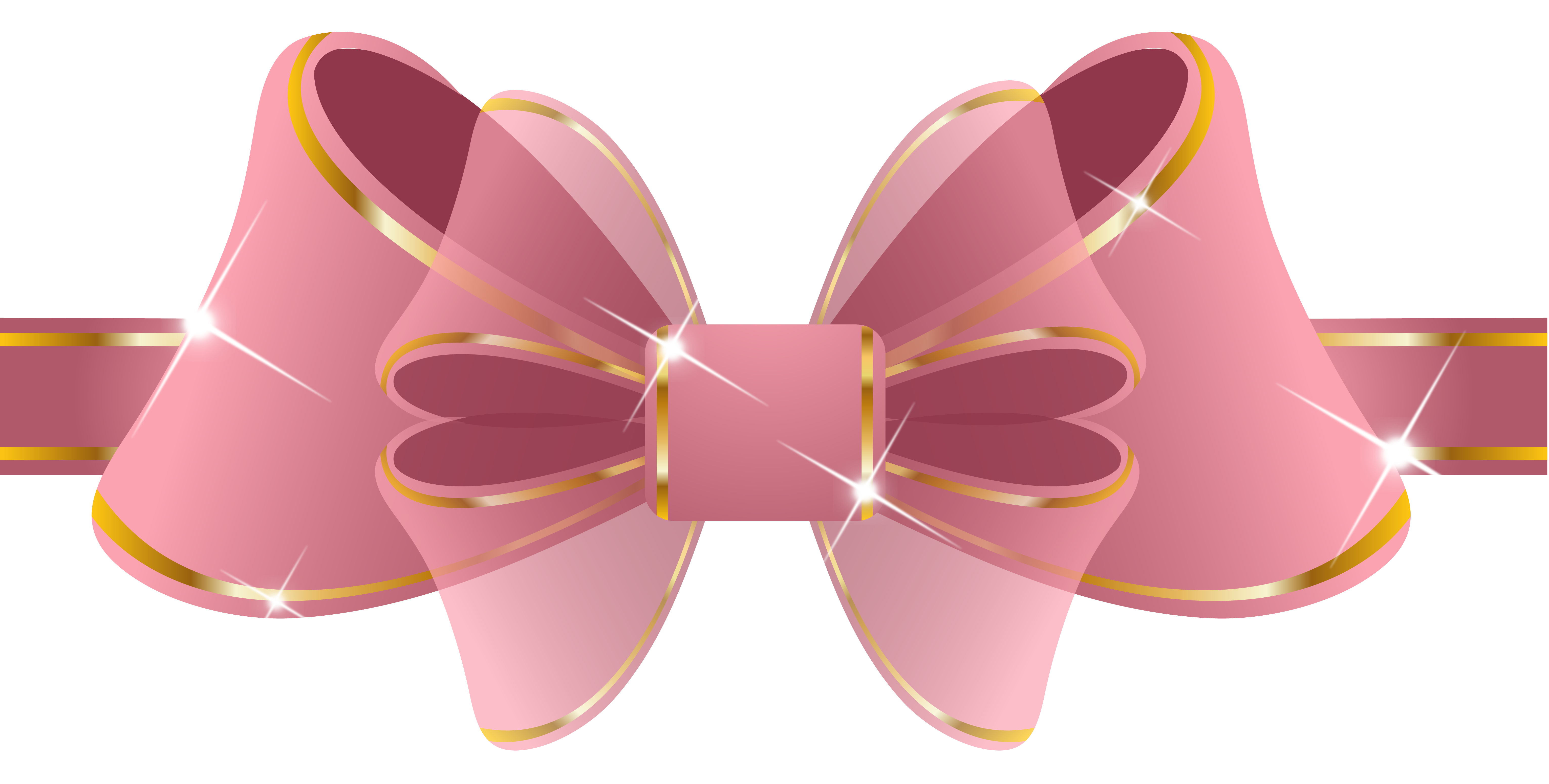 Beautiful Pink Ribbon PNG Clipart Image.