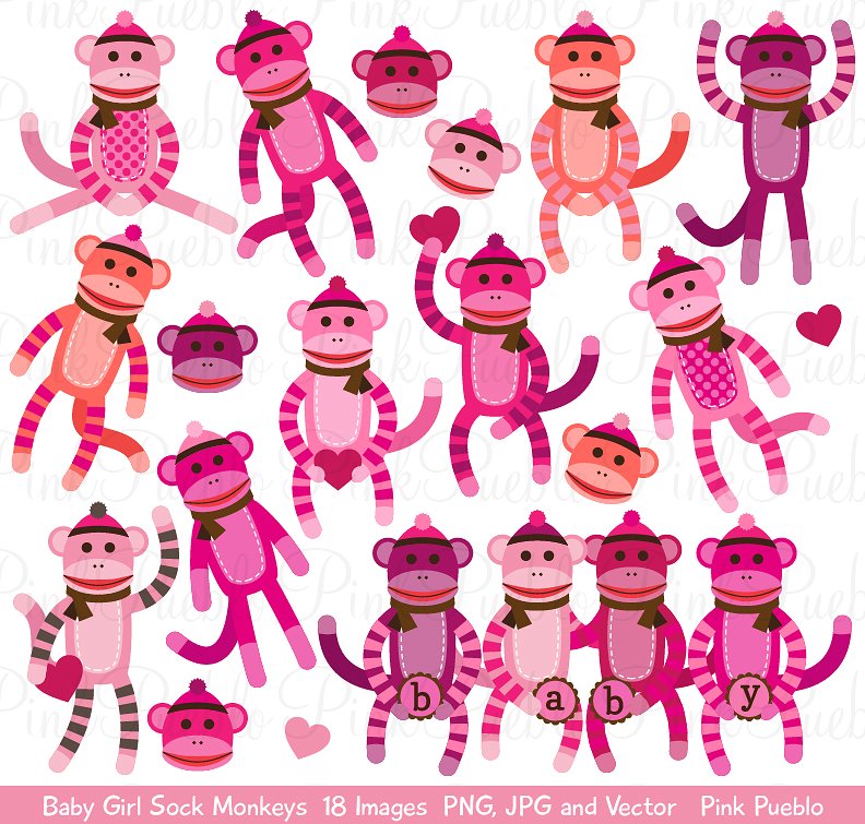 pink sock monkey clipart 20 free Cliparts | Download images on ...