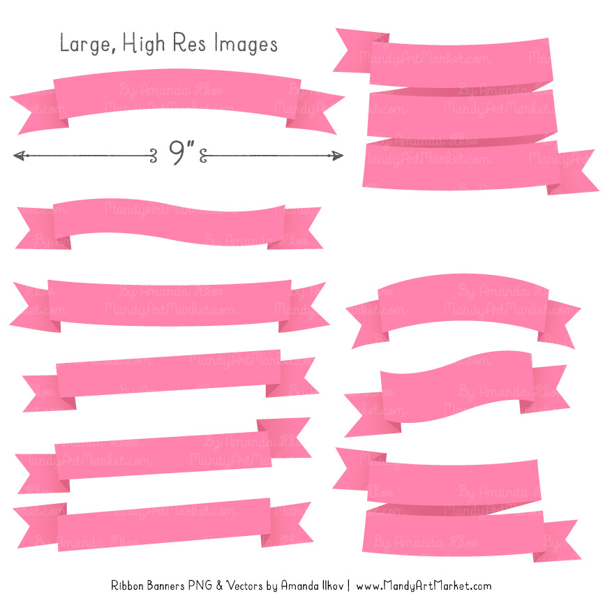 Pink Ribbon Banner Clipart.