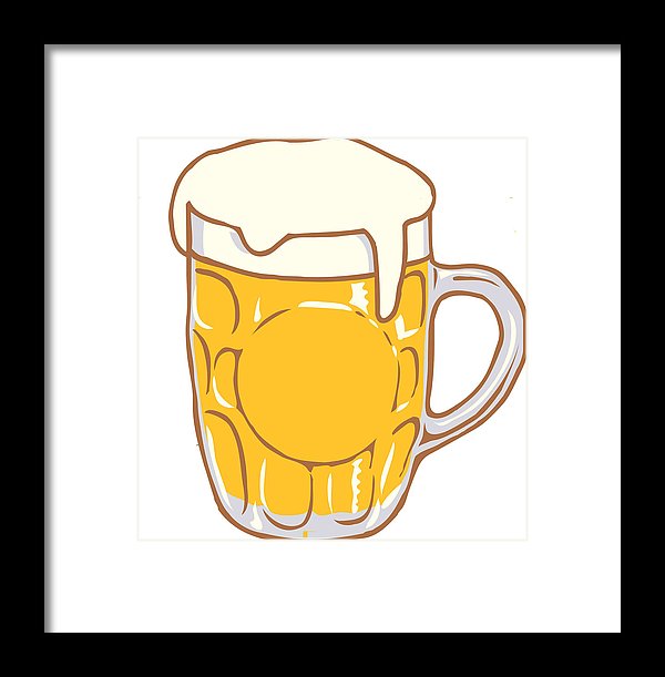 Beer Mug Pint Clipart Design Illustration Framed Print.