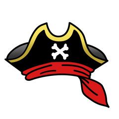 Digitally Illustrated Pirate Hat Clipart.