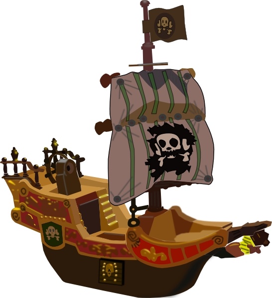 Pirate Ship clip art Free vector in Open office drawing svg.