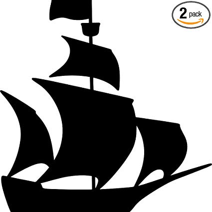 Amazon.com: ANGDEST Pirate Ship Silhouette (Black) (Set of 2.