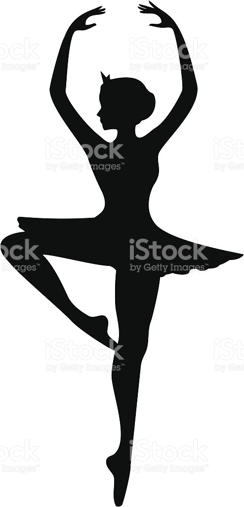 Ballerina Silhouette Performing Pirouette stock vector art.