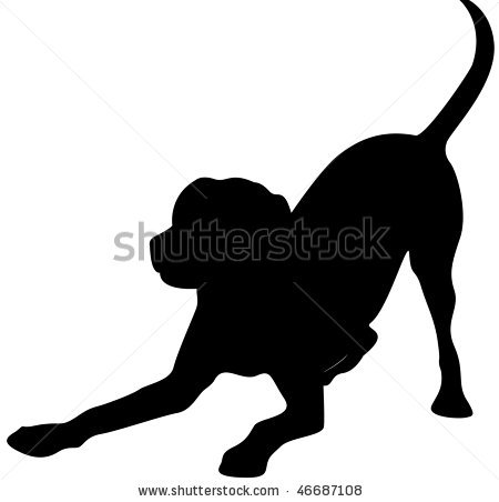 Dog at play Silhouette Clip Art.