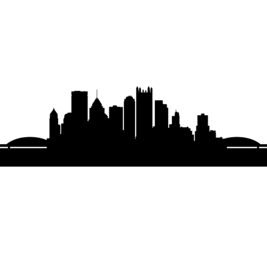 Pittsburgh Skyline Outline.