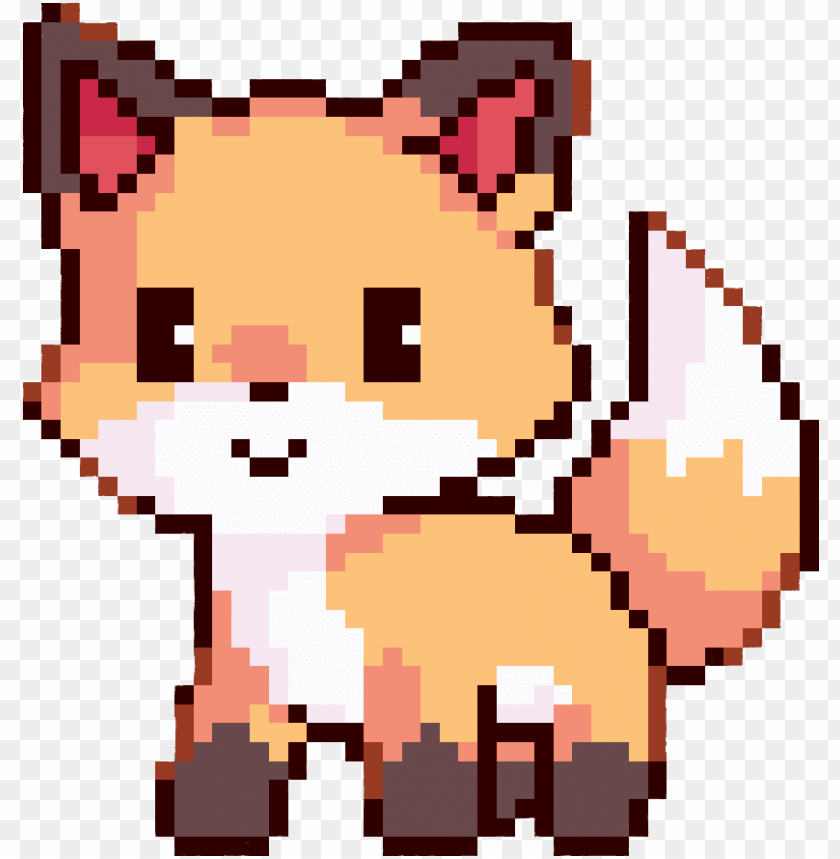 cute fox pixel art clipart pixel art drawing.