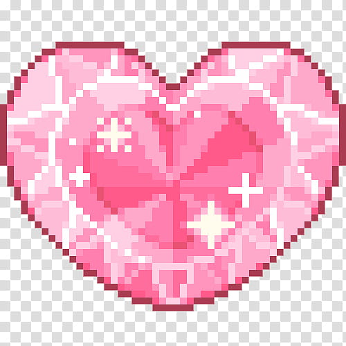 PIXEL KAWAII S, pink heart illustration transparent.