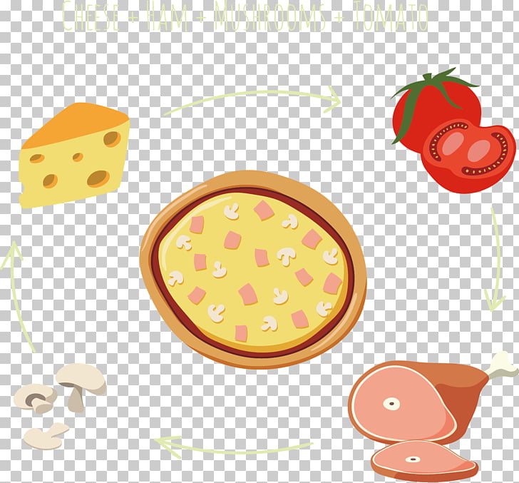 Pizza Ingredient Computer file, painted pizza ingredients.
