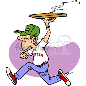 pizza delivery guy clipart. Royalty.