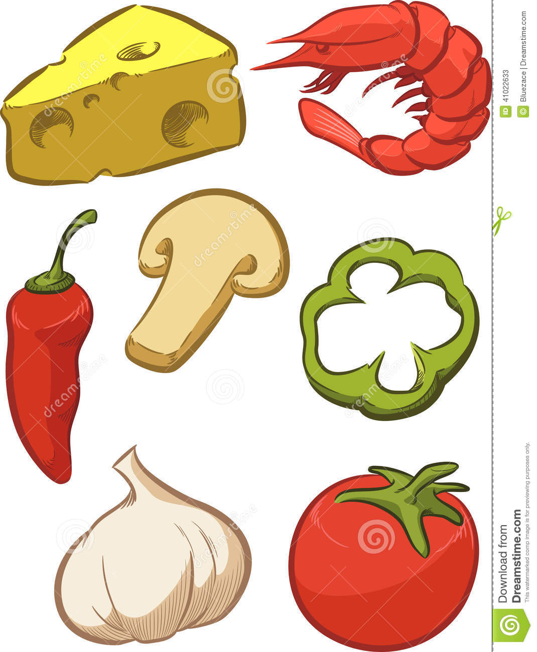 Pizza toppings clipart.