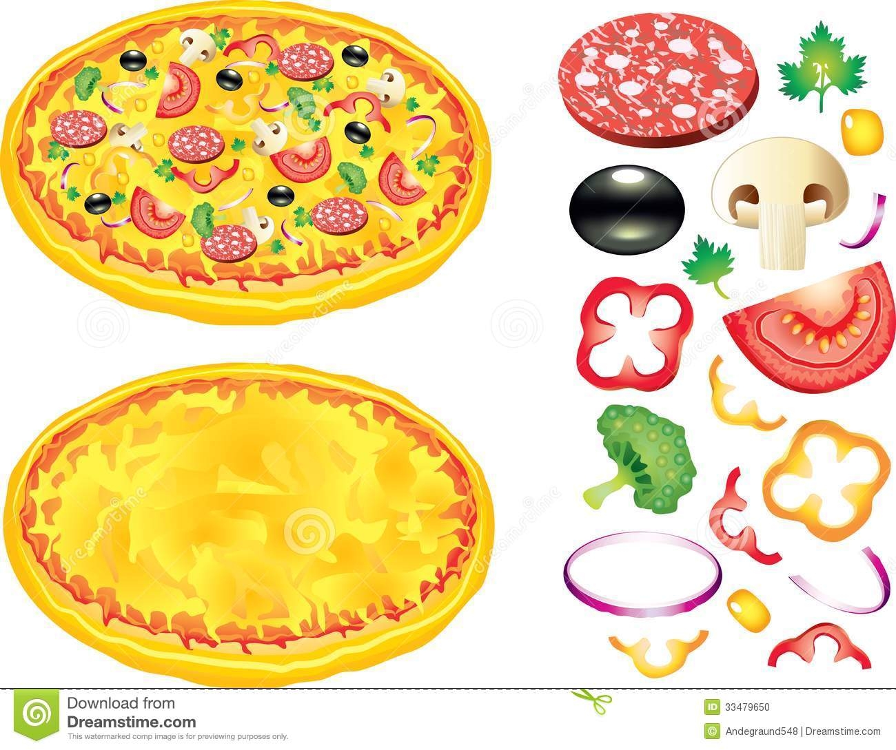 Pizza Toppings Clipart.