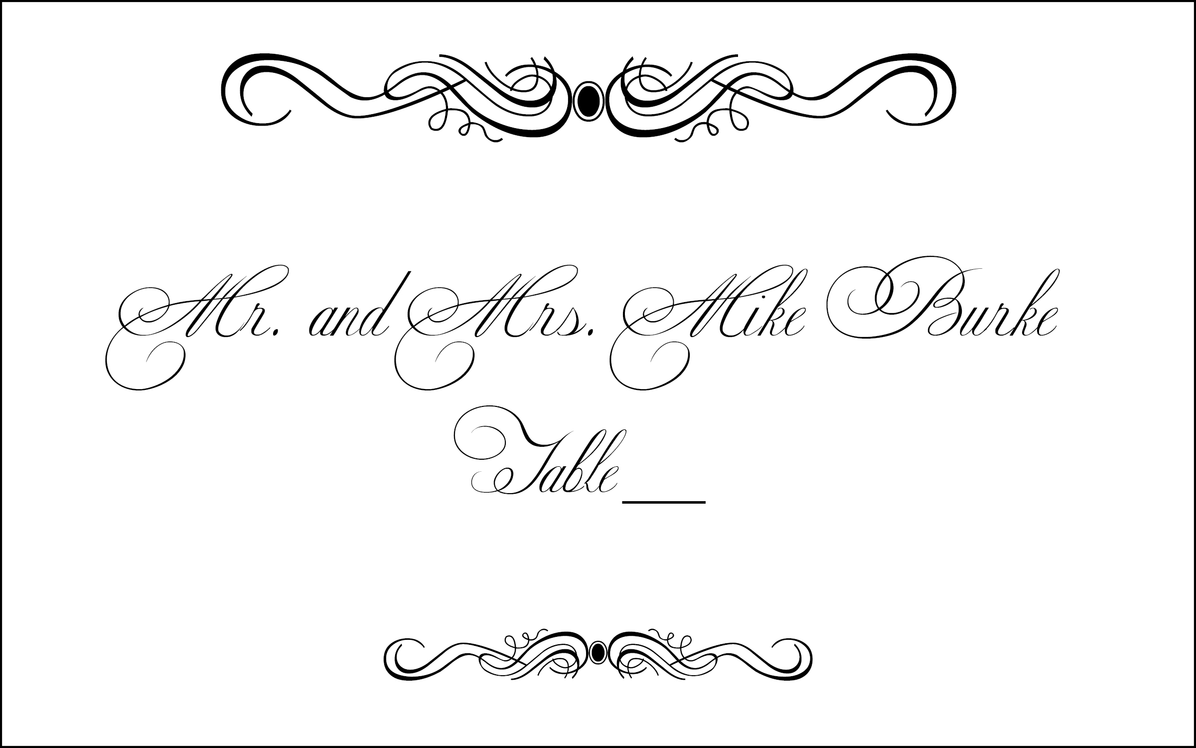 Wedding Place Card Clipart.