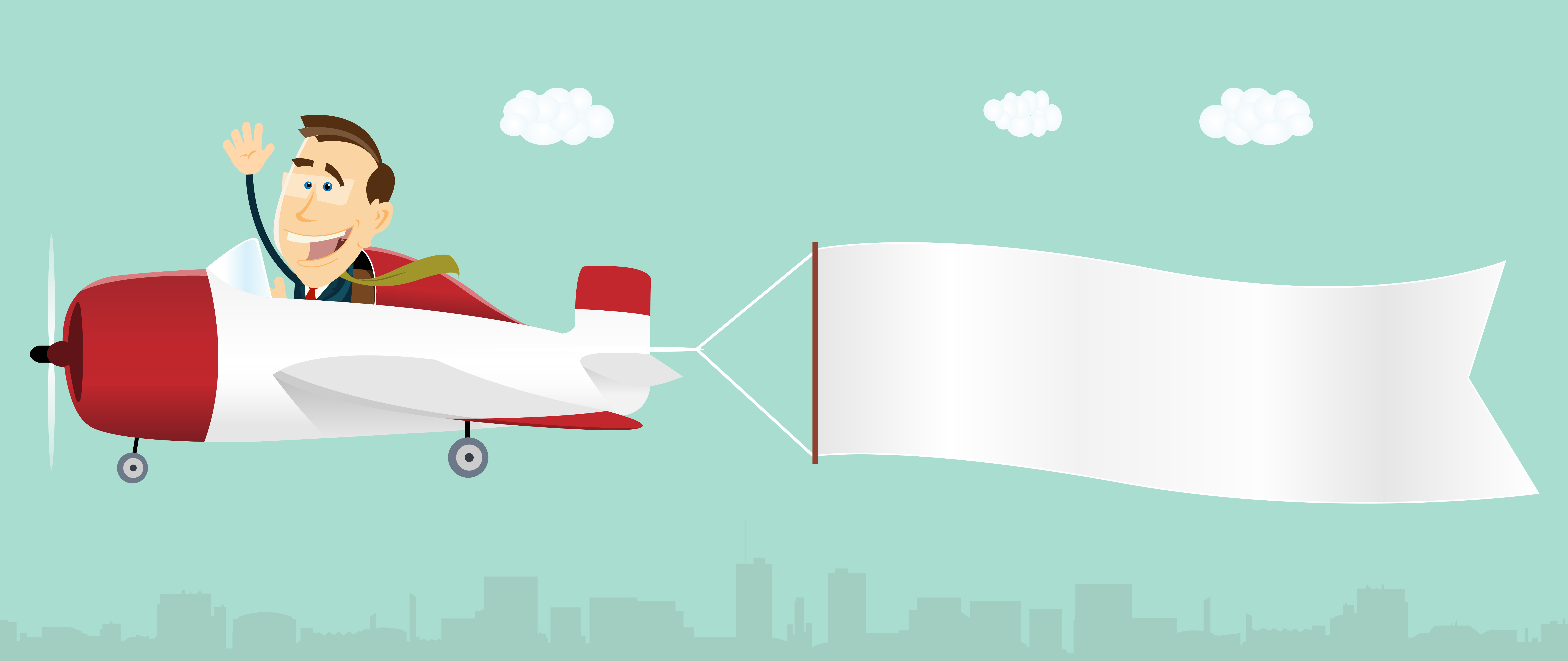 Airplane Banner Free Vector Art.