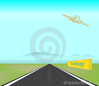 Passenger Jet Plane Takes Off Runway Illustration Royalty Free.