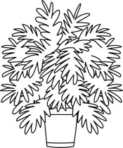 Free Black and White Plants Outline Clipart.