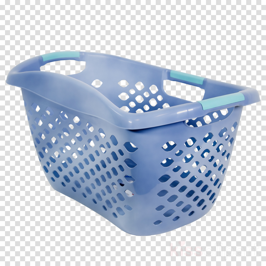 blue basket plastic laundry basket storage basket clipart.