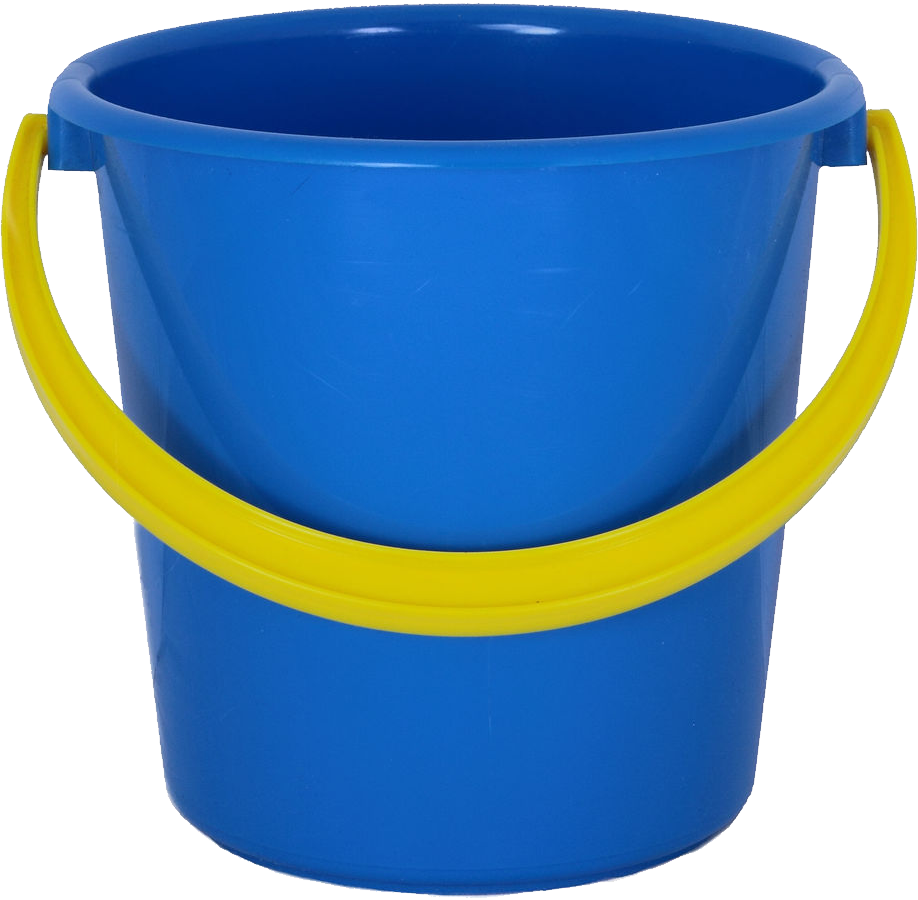 Blue PLastic Bucket PNG Image.