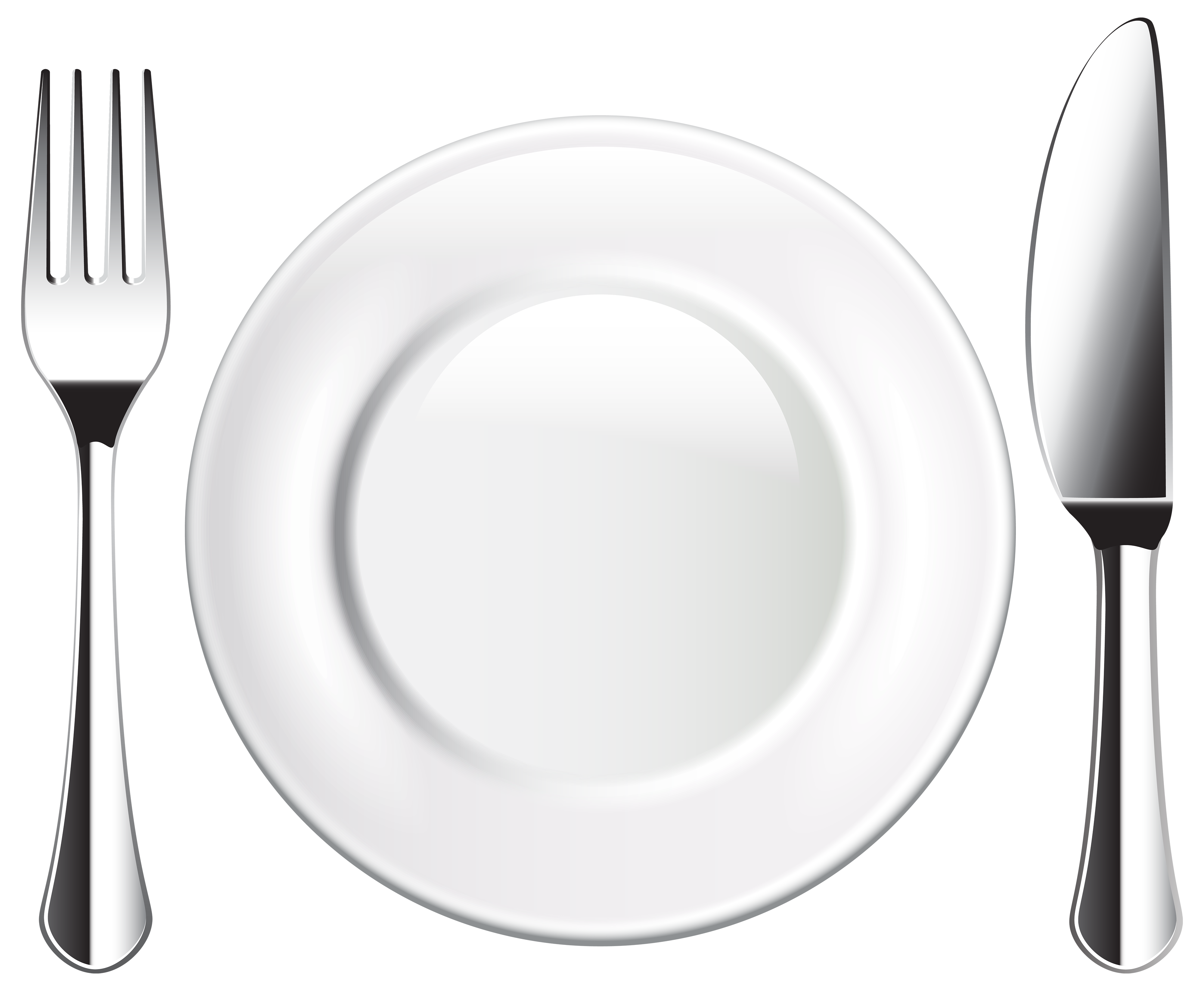 Plate Knife and Fork PNG Clipart.