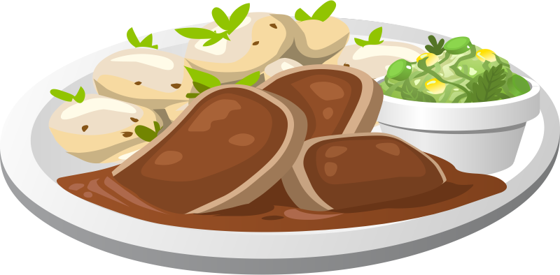 Plated food clipart.