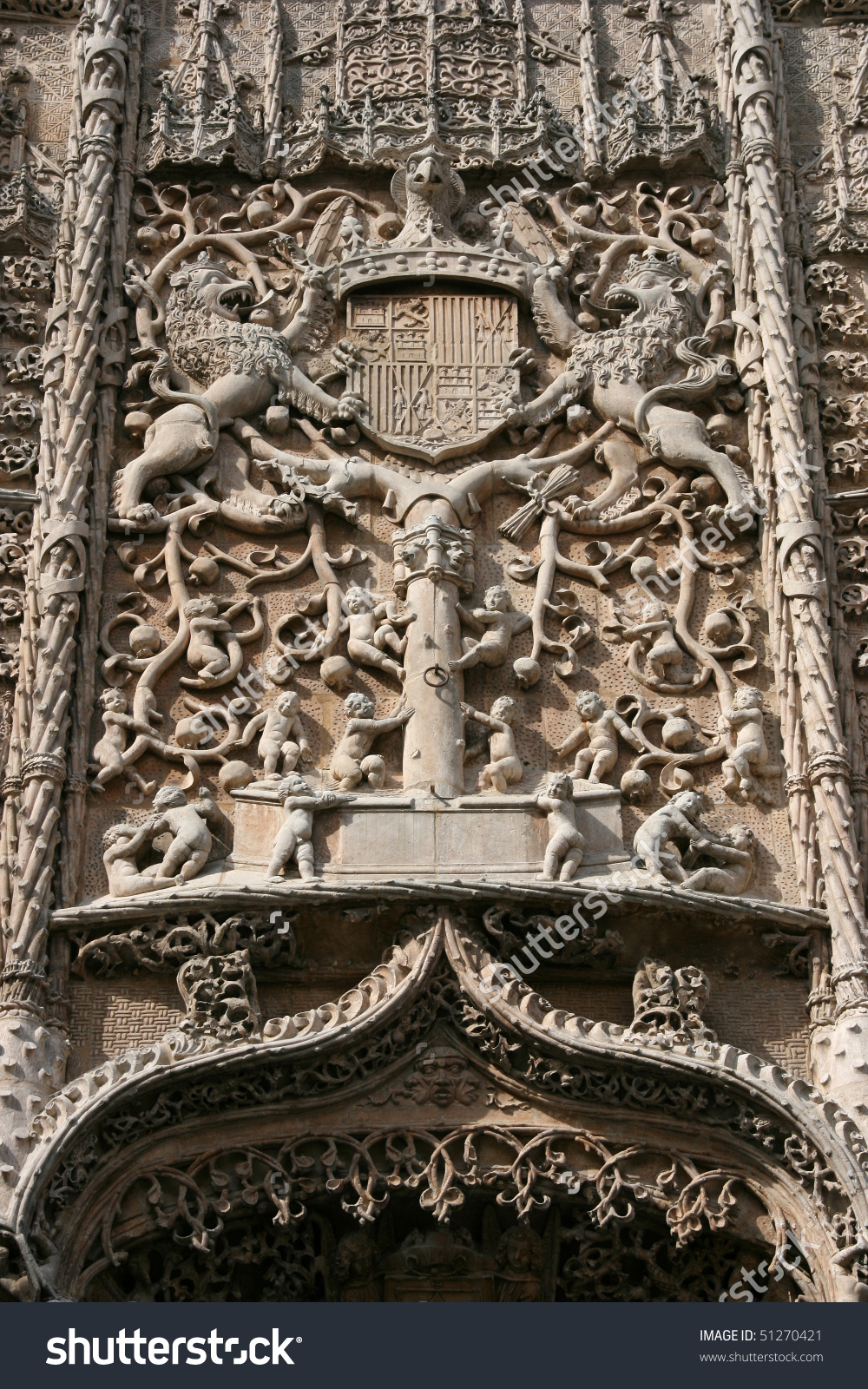 Famous Ornate Plateresque Facade Of Colegio De San Gregorio.