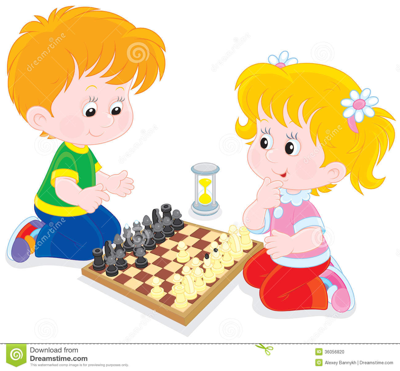 Chess kids clipart.
