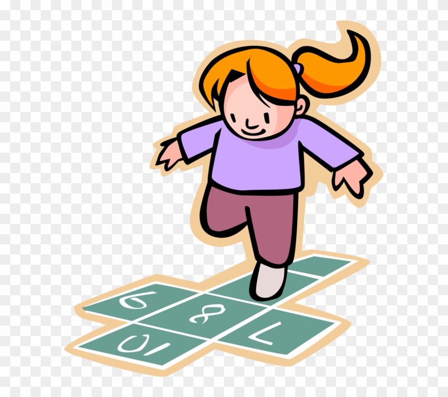 Clip Art Freeuse Download Girl Plays Hopscotch At Recess.