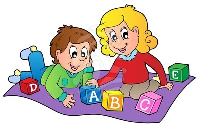 Kids Playing With Toys Clipart.