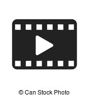 Play video icon isolated on white background..