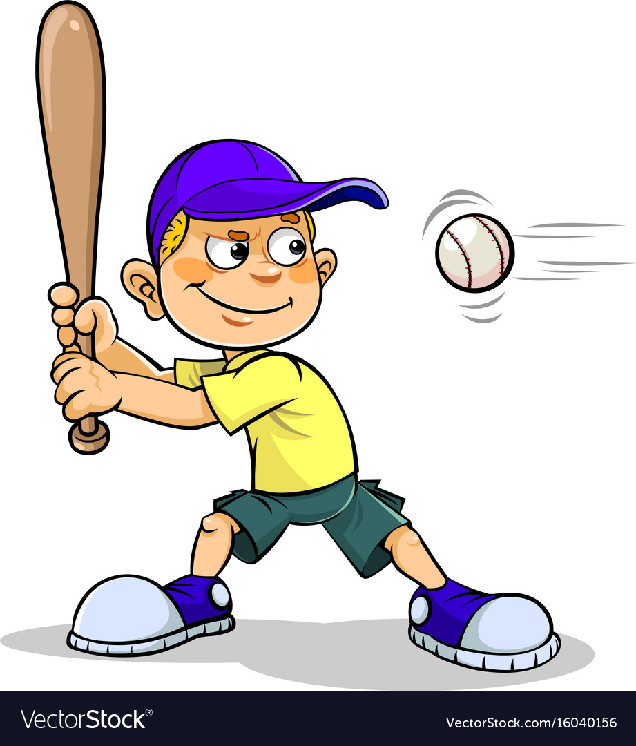 Boy playing baseball.