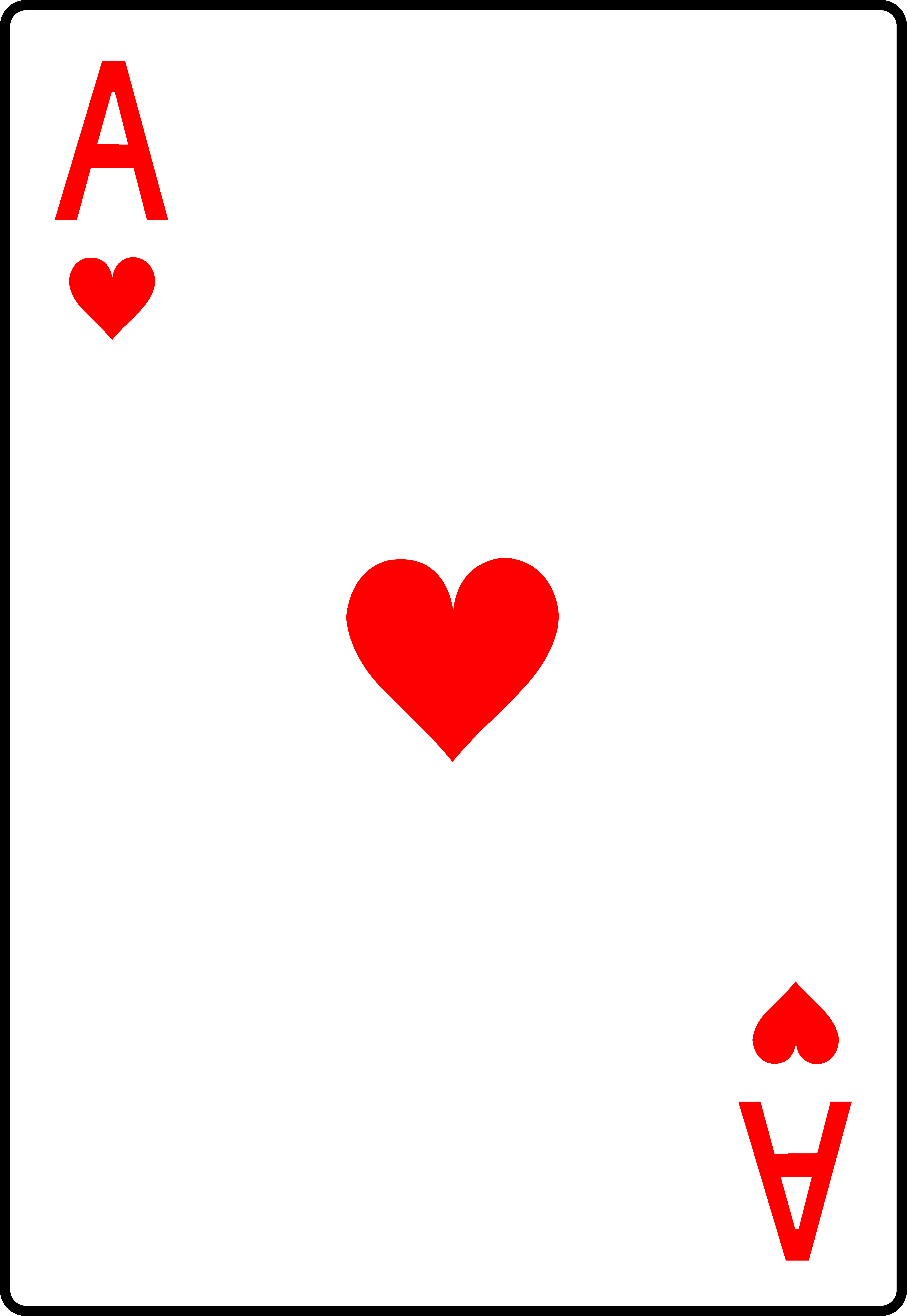 Ace of Hearts Playing Card.