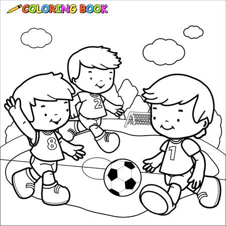 Boy Playing Football Clipart Black And White.