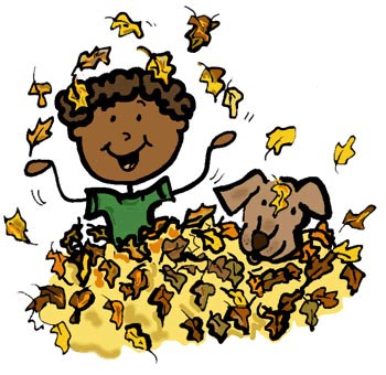 Jump In Leaves Clipart.