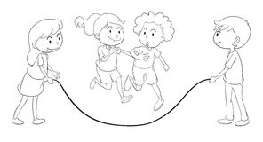 Children Playing Outside Clipart Black And White.