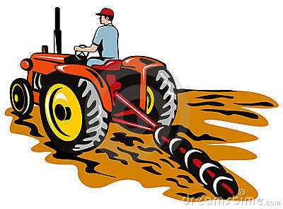 Tractor Plowing Clipart.
