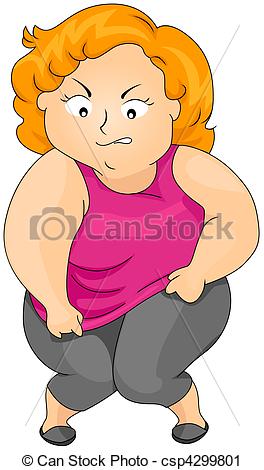 Clipart of Plump Woman with Tight Top csp4299801.