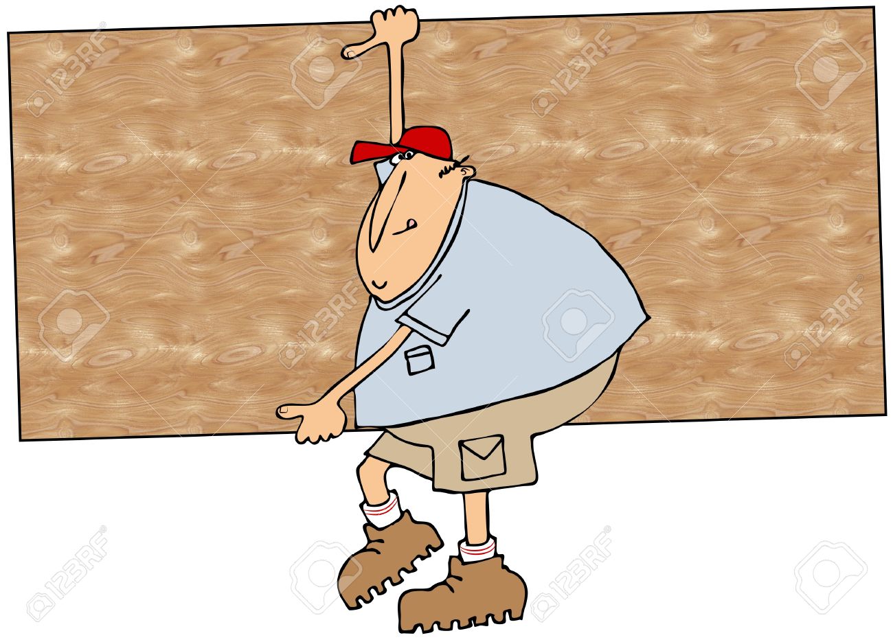 Worker Carrying Plywood Stock Photo, Picture And Royalty Free.