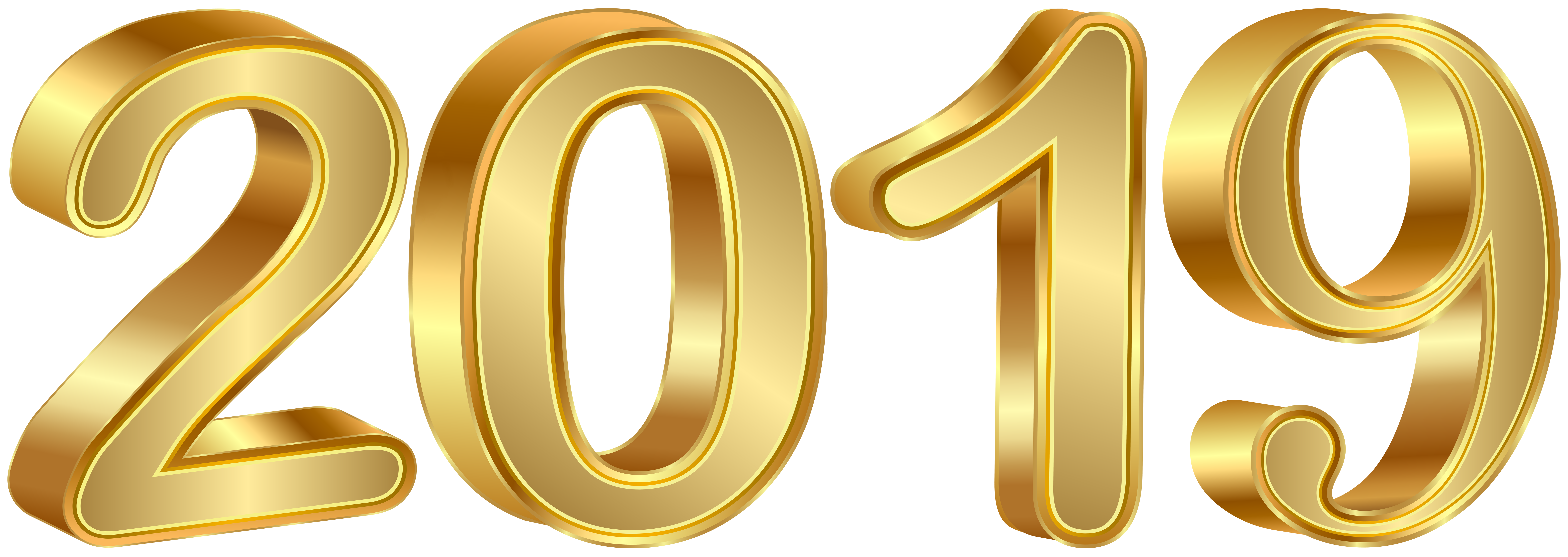 2019 Gold PNG Clipart Image.