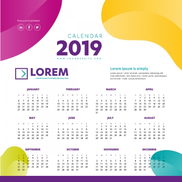 Calender 2019 PNG Images.