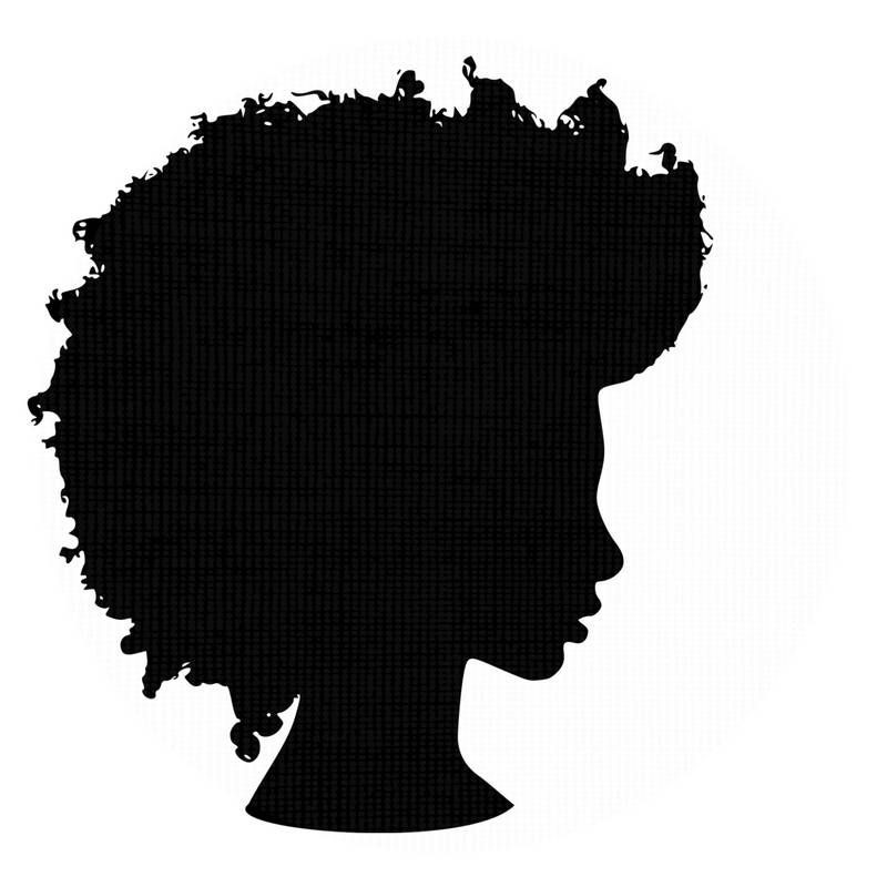 Afro Silhouette SVG Clip Art Natural Nappy Hair PNG Files.