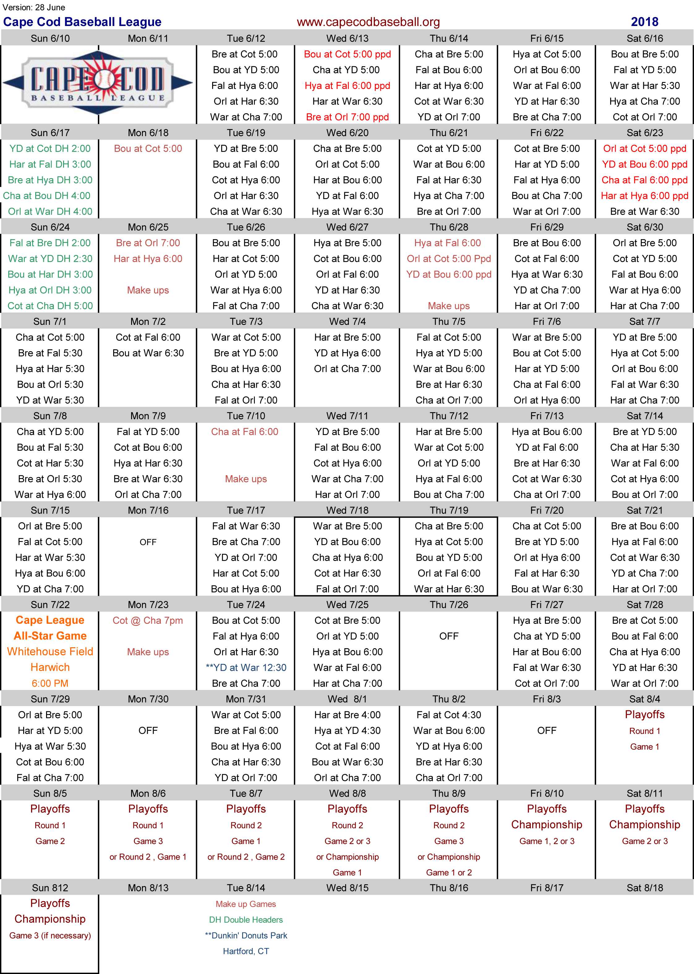 Cape Cod Baseball League 2024 Schedule Brit Florance