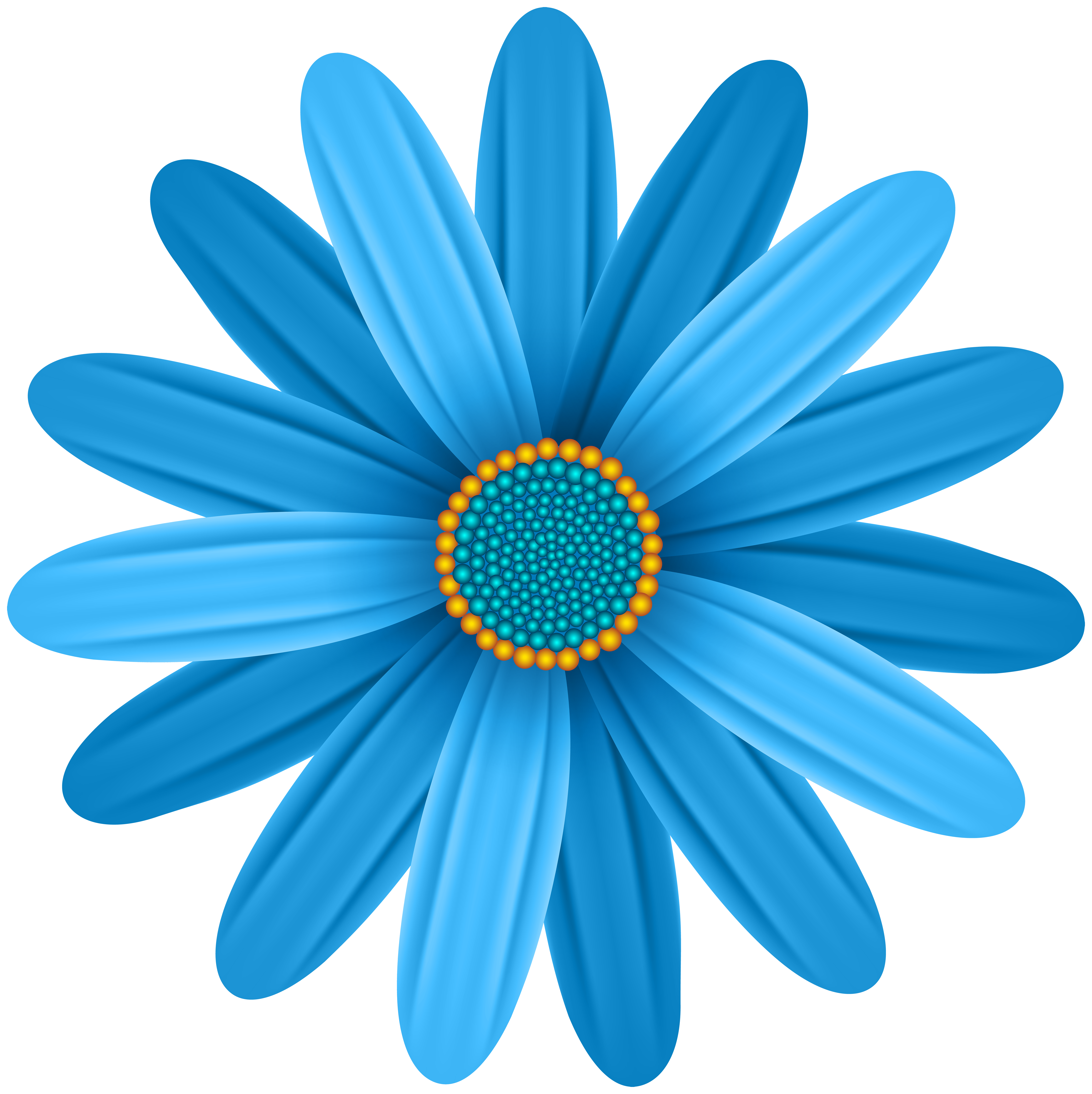 Blue Flower Transparent PNG Clip Art Image.