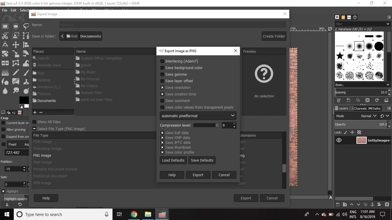 How to Save Images as PNGs in GIMP.