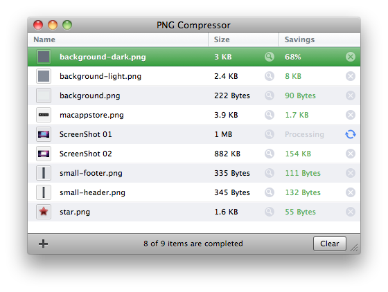 PNG Compressor — Native Mac app for lossless PNG compression.