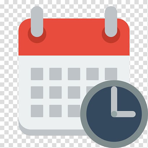 Red, white, and gray calendar and clock icon , Computer.