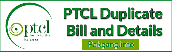 Ptcl Bills ( Duplicate/Inquiry ) Landline And Print Online.