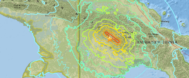 7.5 Earthquake Papua New Guinea.